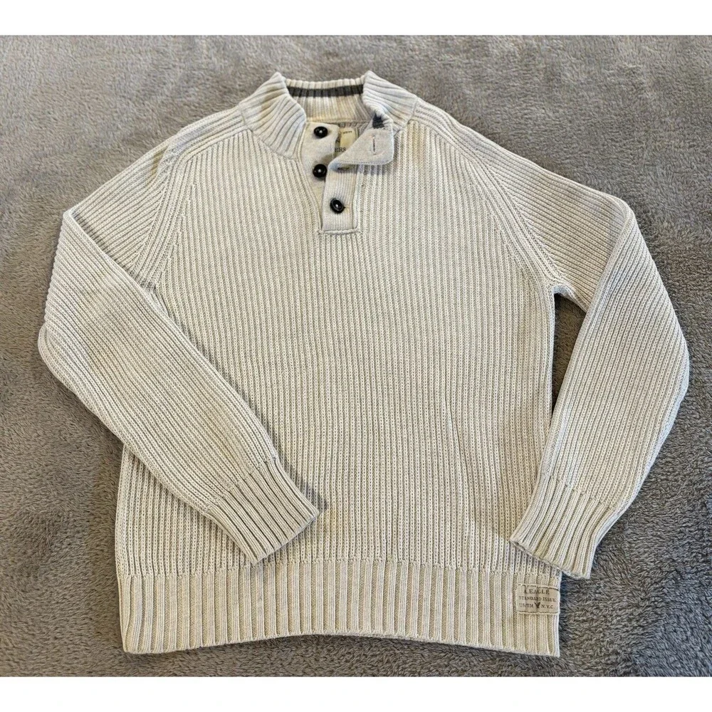 Y2K American Eagle Outfitters White Shawl Collar Knit Sweater Size L